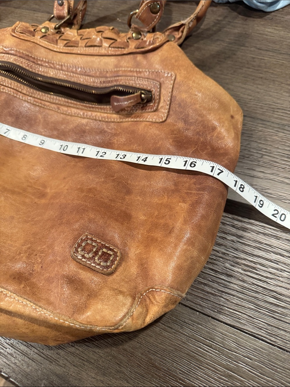 Bed Stu EUC Leather Tote Handbag in Distressed Tan - Picture 6 of 7